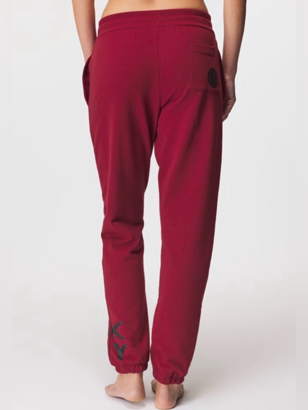 DKNY || City Vibes Jogger Logo SweatPant in Deep Red/Black - SZ Small